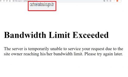 Página da Prefeitura de Cachoeira do Sul fica fora do ar