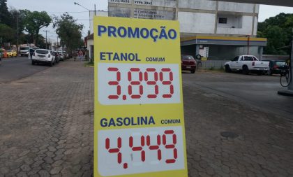 Litro da gasolina comum baixa para R$ 4,44 em Cachoeira