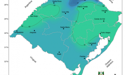 RS terá temperaturas amenas e risco de chuva forte na próxima semana