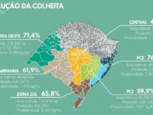 Colheita do arroz alcança 64% da área prevista