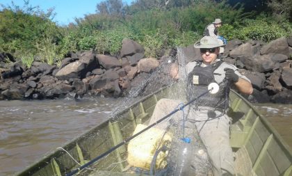 2º BABM apreende redes de pesca em Cachoeira e região