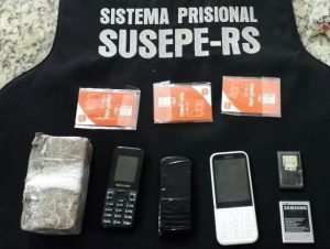 Susepe apreende celulares junto ao Presídio de Encruzilhada do Sul