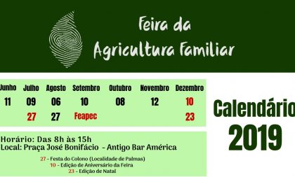 Agricultura familiar tem feira no próximo dia 11