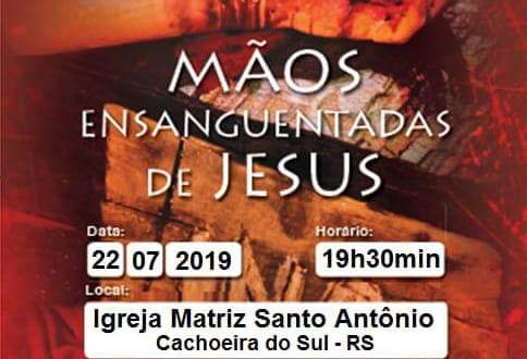 Paróquia Santo Antônio terá Missa das Mãos Ensanguentadas