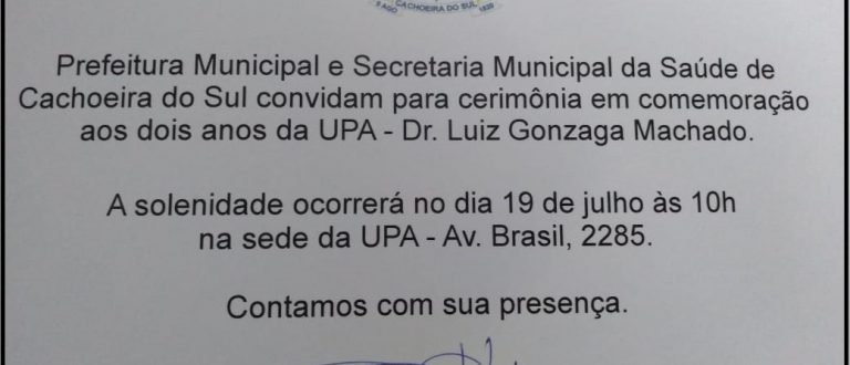 Prefeitura vai lembrar dois anos de funcionamento da UPA