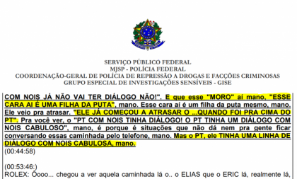 ÁUDIO: “PT tinha diálogo com ‘nois’ cabuloso”, diz líder do PCC