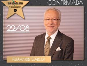 Alexandre Garcia: jornalista cachoeirense palestra na Expoagas 2019