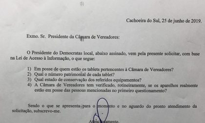 Denúncia questiona destino de tablets comprados para vereadores