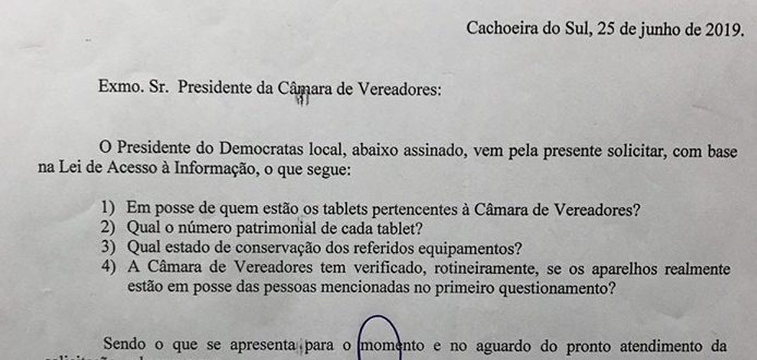 Denúncia questiona destino de tablets comprados para vereadores