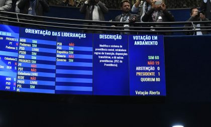 Senado aprova texto-base da reforma da Previdência em segundo turno