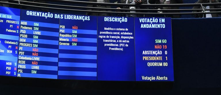 Senado aprova texto-base da reforma da Previdência em segundo turno