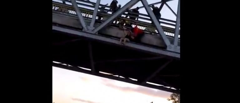 BM e bombeiros salvam mulher na Ponte do Fandango