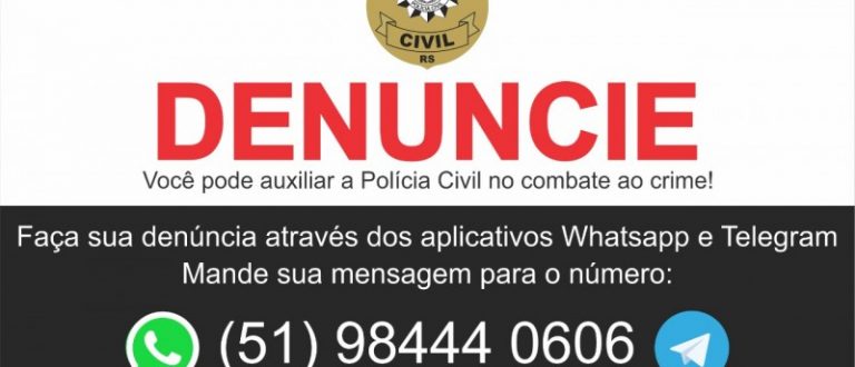 Polícia Civil tem novo número de WhatsApp e Telegram para denúncias