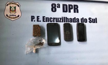 Agentes encontram celulares e drogas arremessados para dentro do Presídio de Encruzilhada do Sul