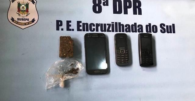 Agentes encontram celulares e drogas arremessados para dentro do Presídio de Encruzilhada do Sul