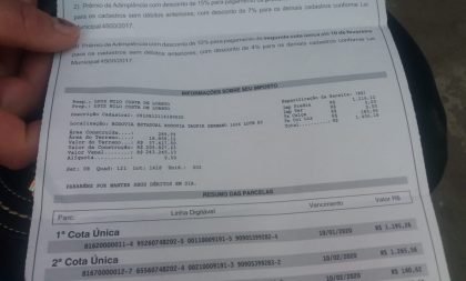 Novos valores do IPTU  assustam os cachoeirenses