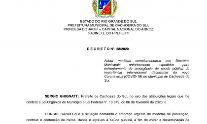 Novo decreto suspende aulas por tempo indeterminado