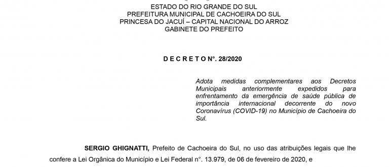 Novo decreto suspende aulas por tempo indeterminado