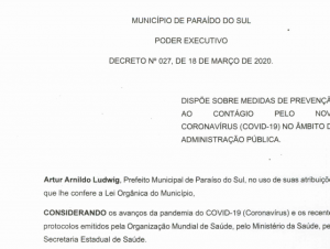 VÍDEO/COVID-19: prefeito de Paraíso do Sul decide suspender aulas por 15 dias