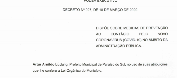 VÍDEO/COVID-19: prefeito de Paraíso do Sul decide suspender aulas por 15 dias