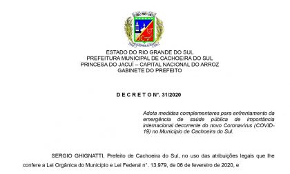 Decreto da Prefeitura libera funcionamento de parte do comércio