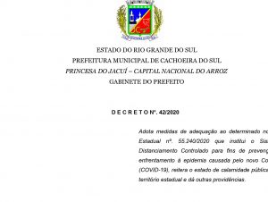 DISTANCIAMENTO CONTROLADO: PREFEITURA DIVULGA NOVO DECRETO