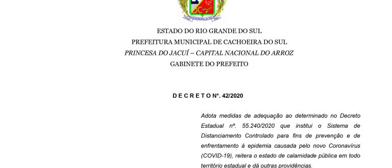 DISTANCIAMENTO CONTROLADO: PREFEITURA DIVULGA NOVO DECRETO