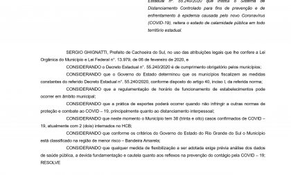 Prefeitura publica decreto com novos horários para restaurantes e lojas de conveniência