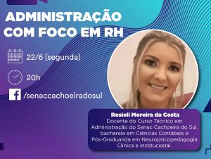 Senac Cachoeira do Sul promove live sobre gestão de pessoas