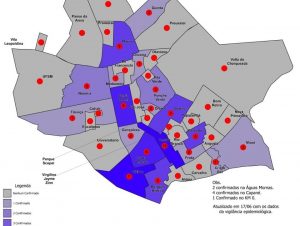 Mapa do Coronavírus mostra incidência nos bairros