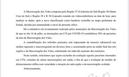 Macrorregião faz pedido ao governador sobre regras do Distanciamento Controlado