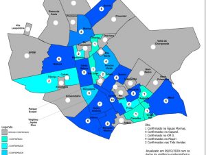 Mapa da Covid-19 mostra distribuição de casos em Cachoeira