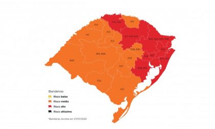 RS permanece com oito regiões em vermelho no mapa definitivo