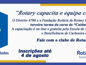 Estão abertas inscrições para Curso de Cuidadores de Idosos do Rotary