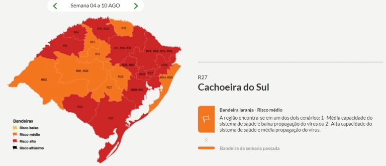 Laranja: Cachoeira segue classificação no Distanciamento Controlado