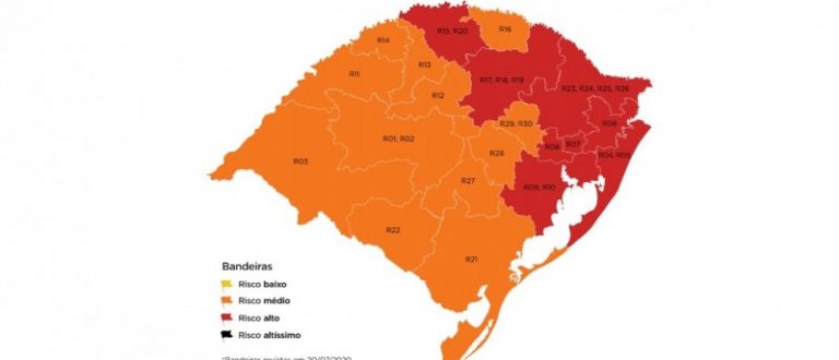 Mapa definitivo da 11ª rodada do Distanciamento Controlado tem oito regiões em vermelho