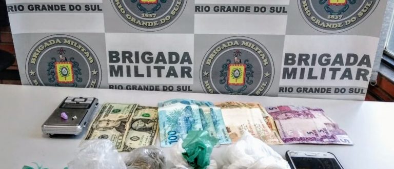 Brigada prende jovem com drogas no Bairro Medianeira