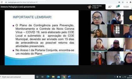 Reunião virtual debate aulas que seguem sem previsão de retorno