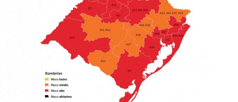 Mapa definitivo da 15ª rodada do Distanciamento Controlado traz 14 regiões em vermelho