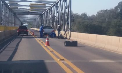 Obras de manutenção deixam a Ponte do Fandango em meia pista