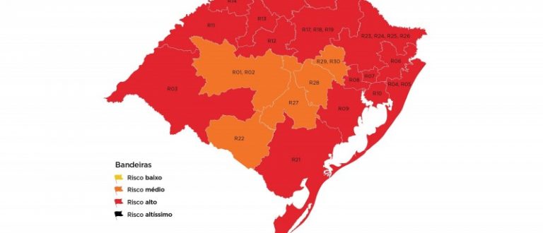 Distanciamento: classificação prévia mantém Cachoeira do Sul na bandeira laranja