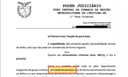 Racismo? “Em razão de sua raça”, destaca juíza em sentença que condenou criminoso no Paraná