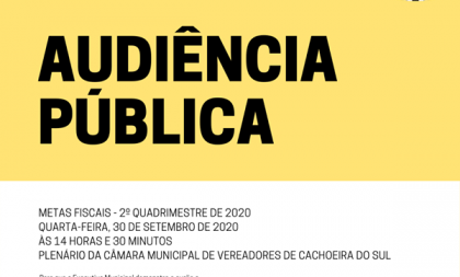 Audiência debate metas fiscais do segundo quadrimestre