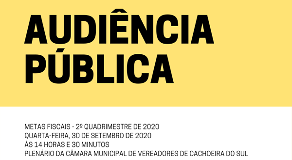 Audiência debate metas fiscais do segundo quadrimestre