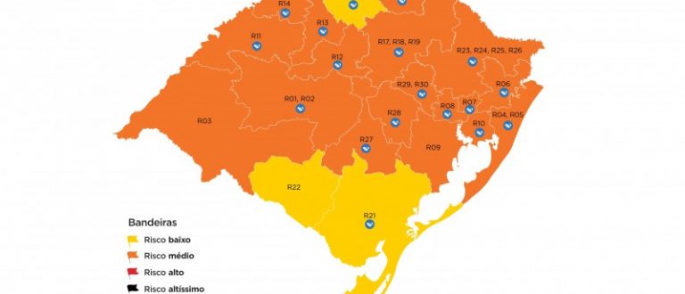 RS volta a ter regiões em bandeira amarela