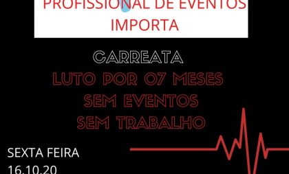 Setor de Eventos fará carreata de protesto na sexta-feira