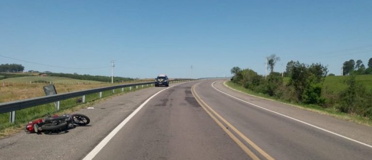 Acidente mata motociclista de 78 anos na BR-290