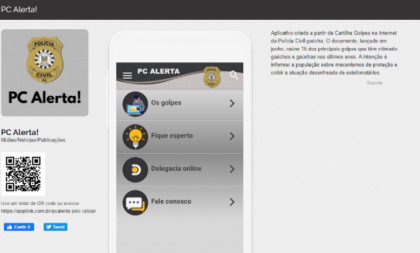 Aplicativo lançado pela Polícia Civil traz alertas sobre golpes