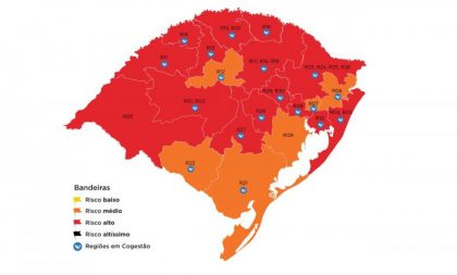 Mapa do RS melhora. Mas Cachoeira segue na vermelha