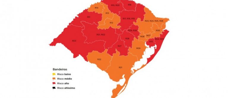 Duas regiões em bandeira vermelha enviam recursos ao mapa preliminar da 39ª rodada